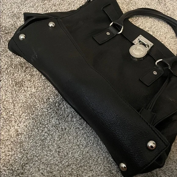 Michael Kors Black Leather Handbag with Silver Accents - Picture 5 of 5